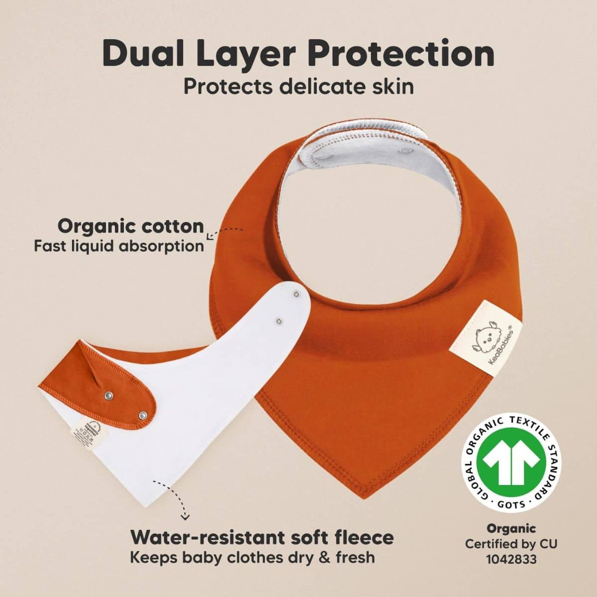 KeaBabies Organic Bandana Bibs Set - Coastline - Image 3