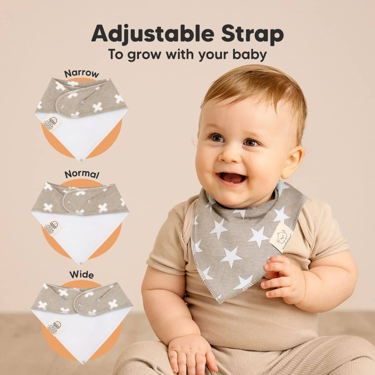 KeaBabies Organic Bandana Bibs Set - Grayscape - Image 5