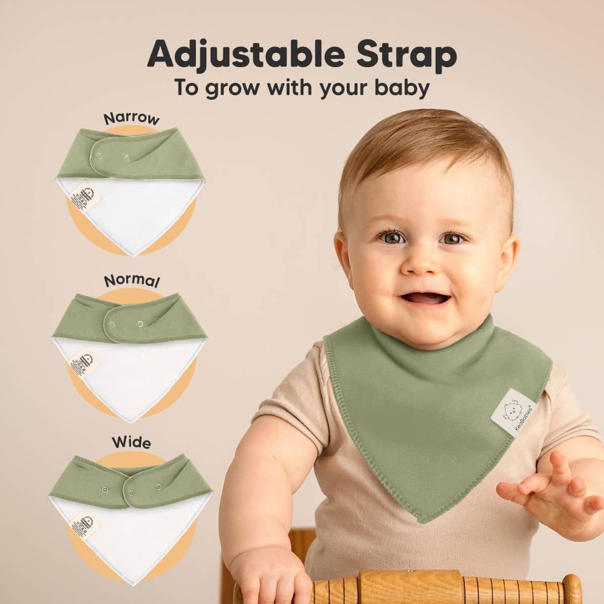 KeaBabies Organic Bandana Bibs Set - Hunter - Image 5