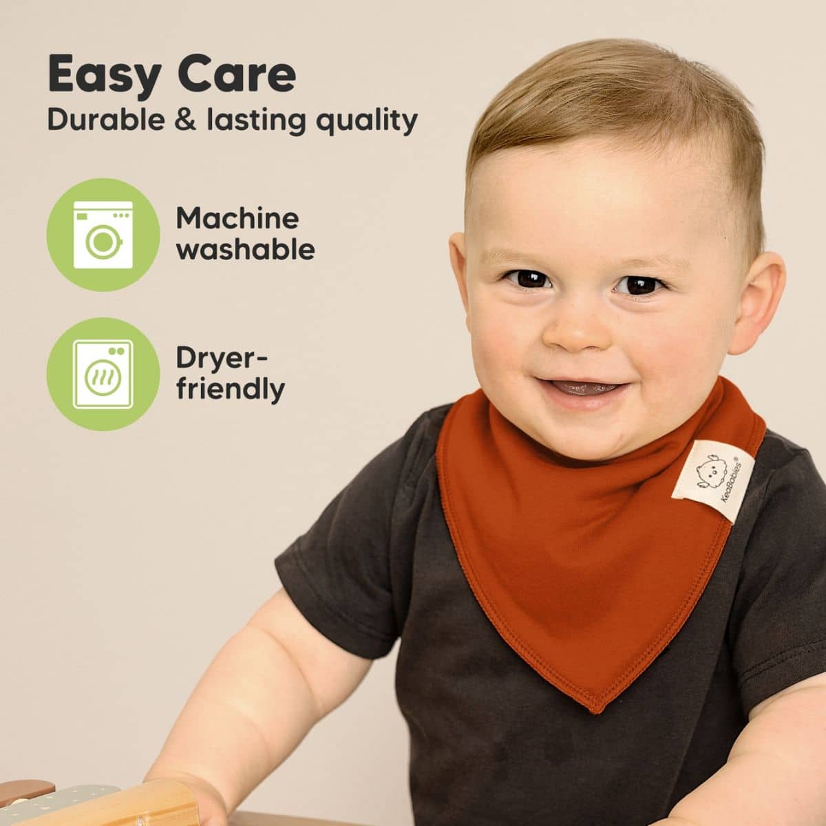 KeaBabies Organic Bandana Bibs Set - Hunter - Image 7