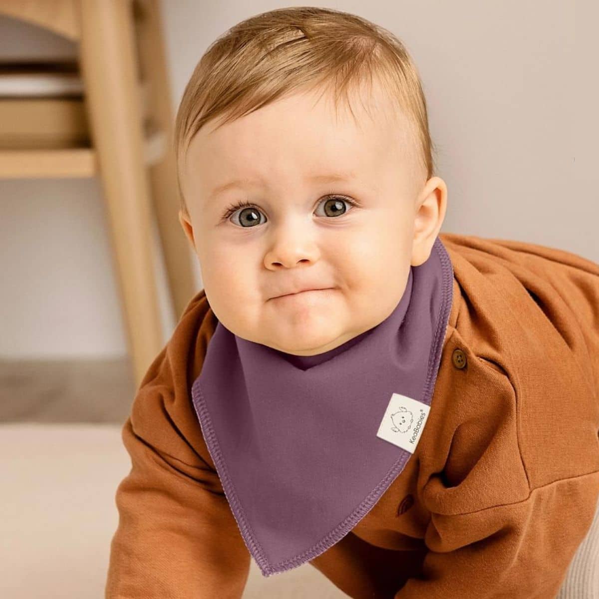 KeaBabies Organic Bandana Bibs Set - Lilac - Image 4
