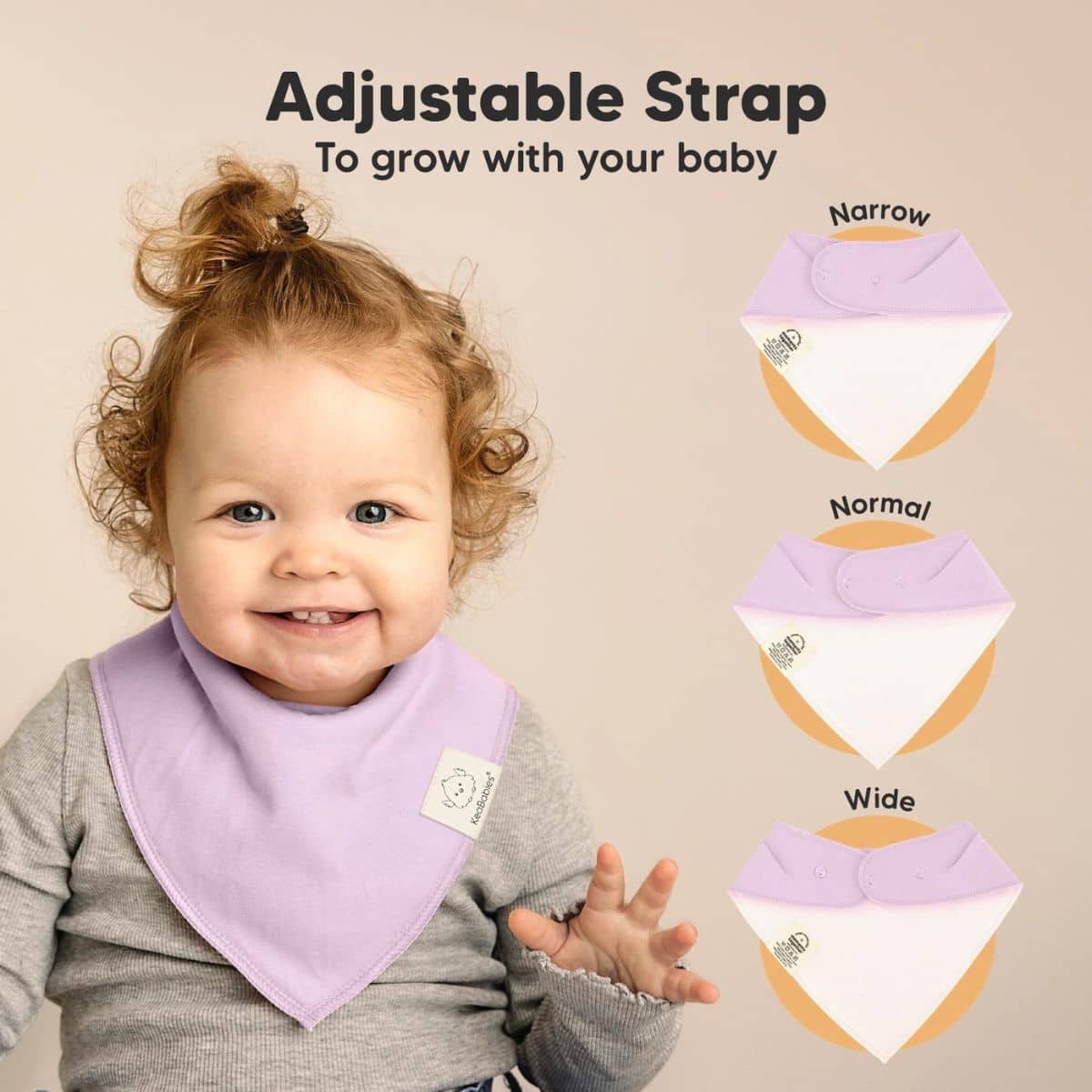 KeaBabies Organic Bandana Bibs Set - Lilac - Image 5