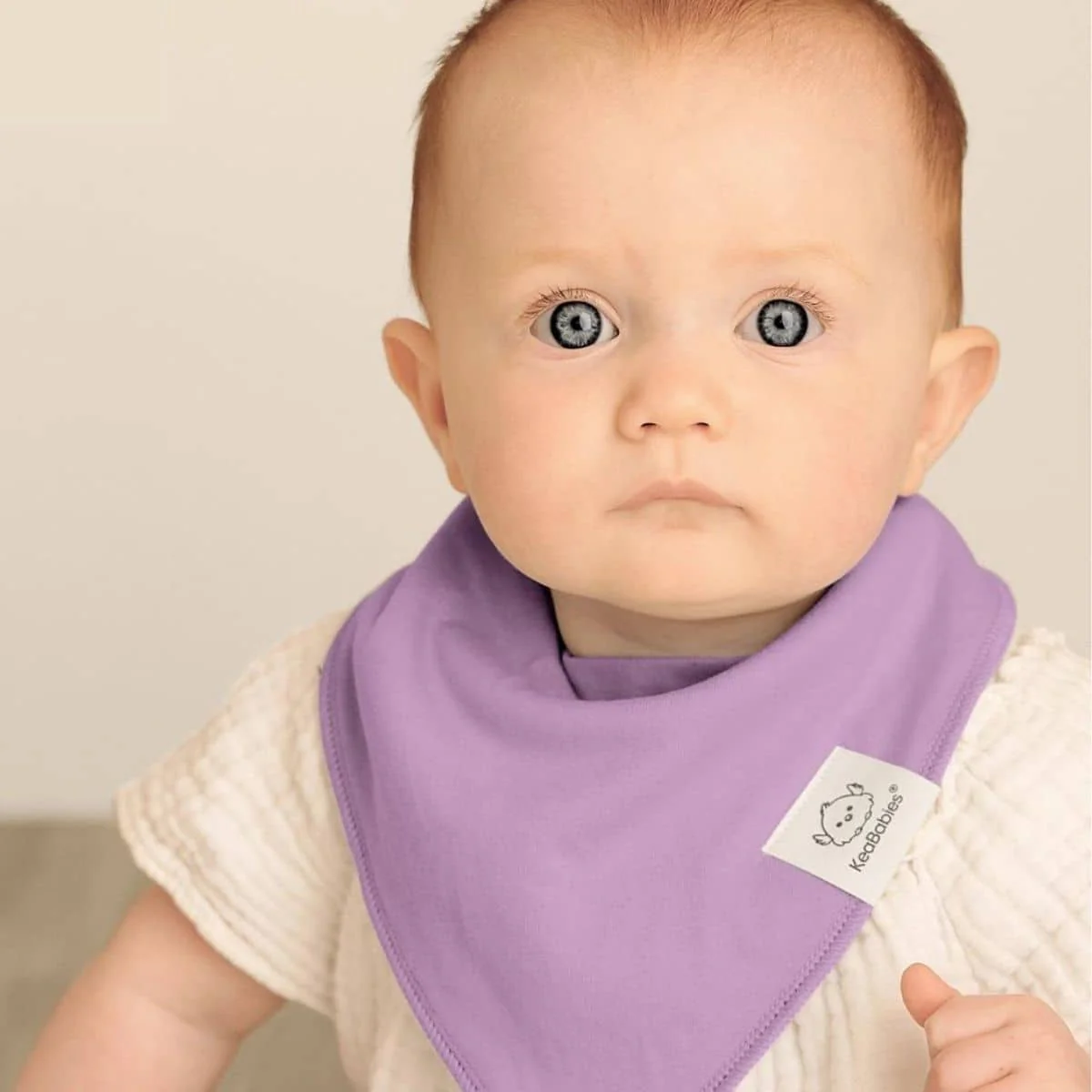 KeaBabies Organic Bandana Bibs Set - Lilac - Image 7