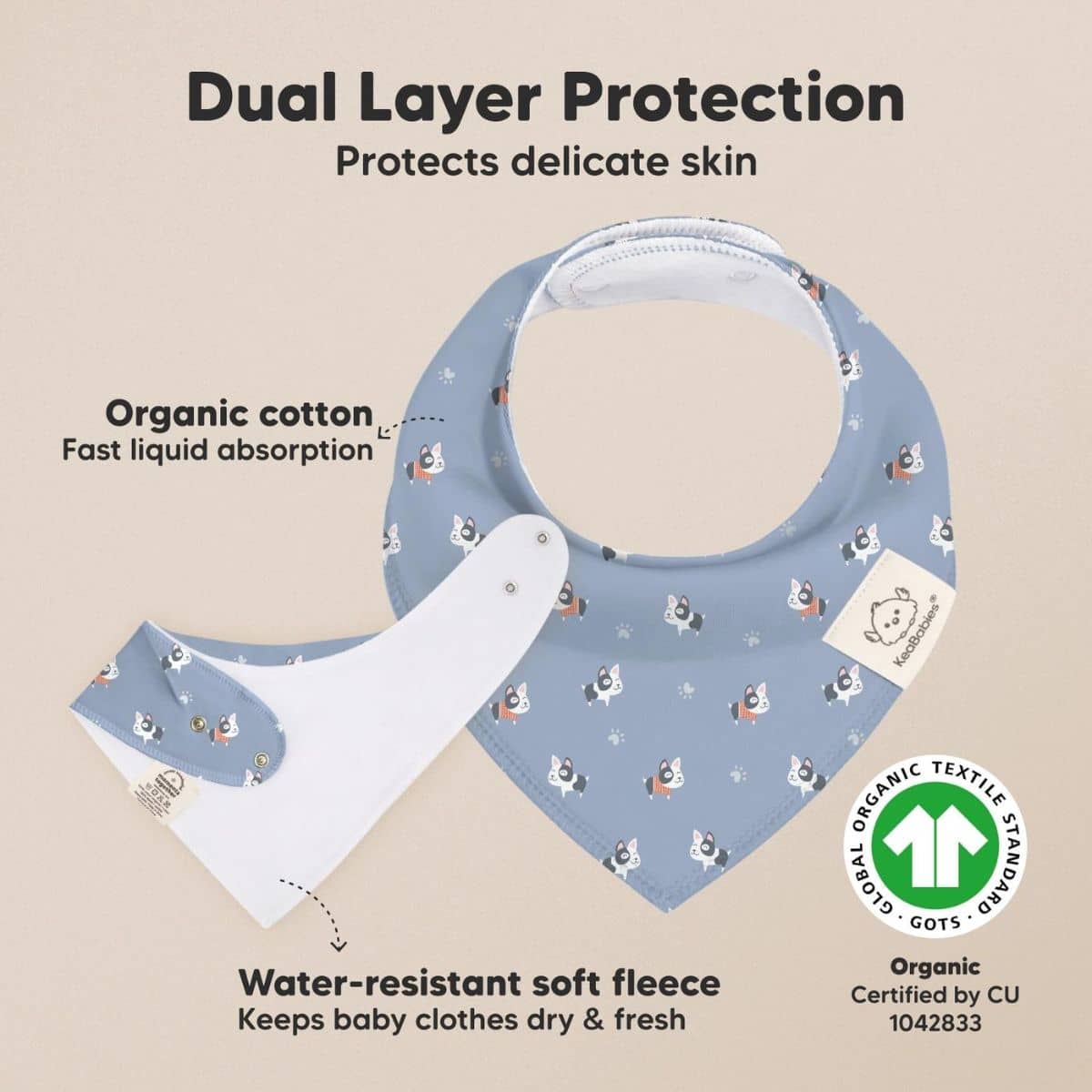 KeaBabies Organic Bandana Bibs Set - Pets & Paws - Image 3