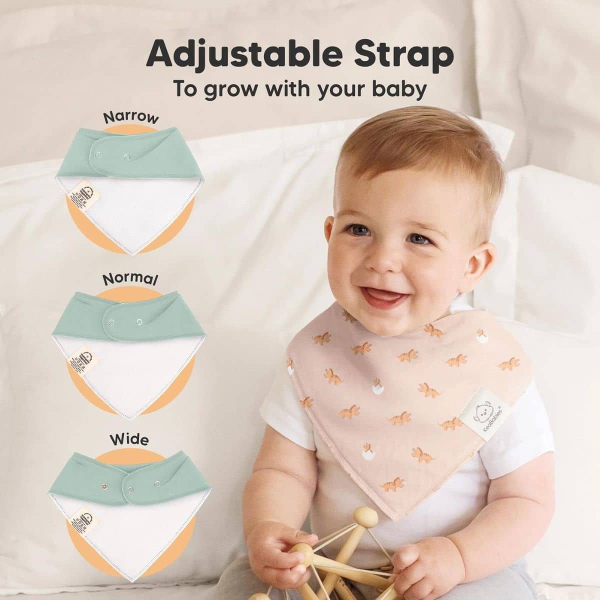 KeaBabies Organic Bandana Bibs Set - Roarsome - Image 5