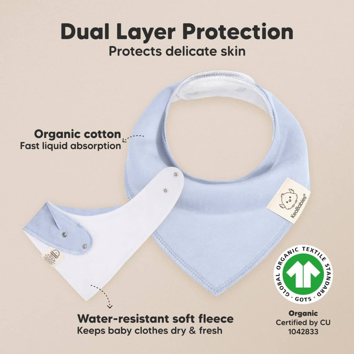 KeaBabies Organic Bandana Bibs Set - Spring - Image 3