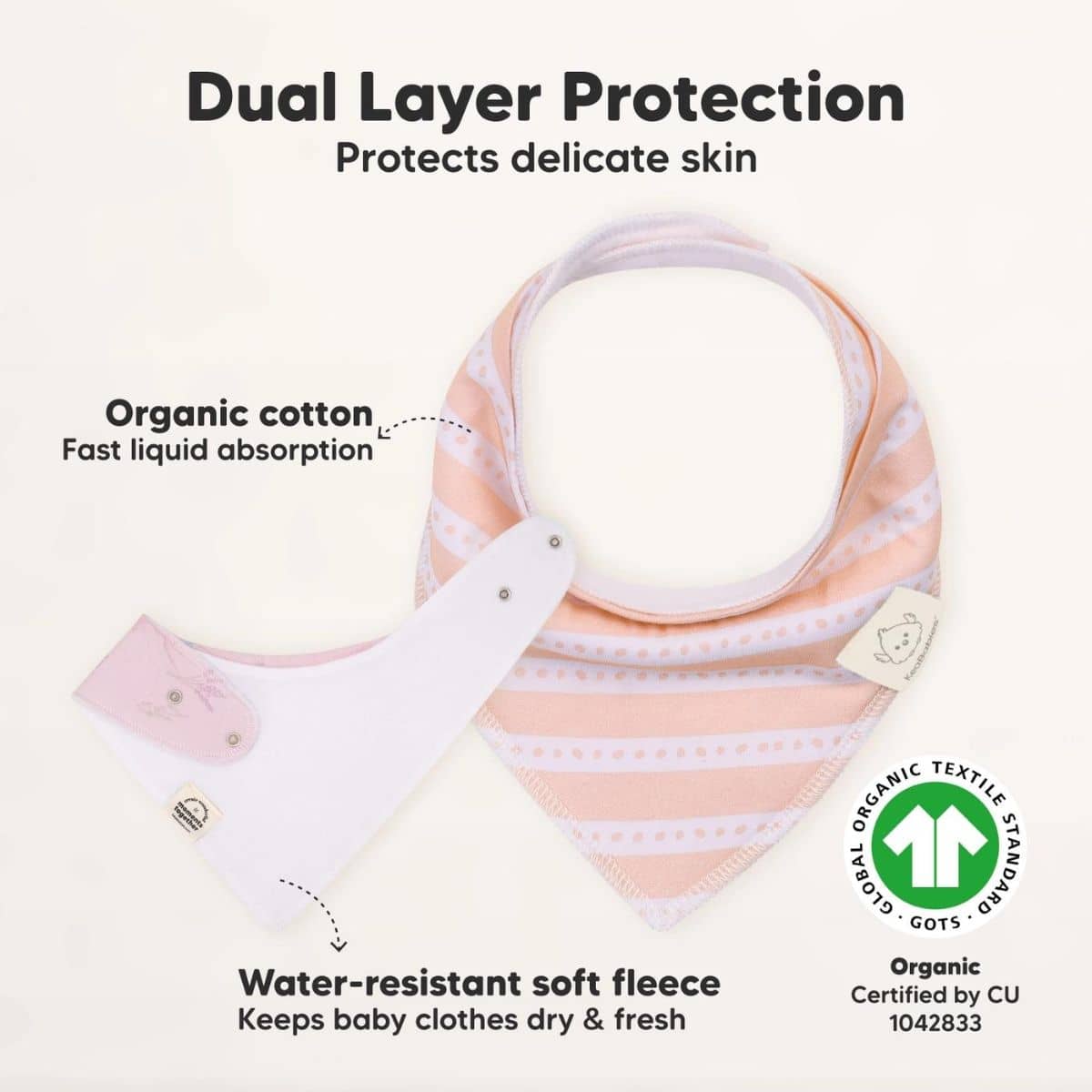 KeaBabies Organic Bandana Bibs Set - Sweet Charm - Image 3