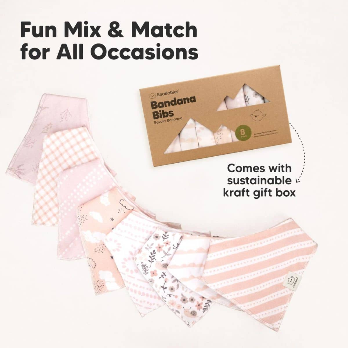 KeaBabies Organic Bandana Bibs Set - Sweet Charm - Image 9