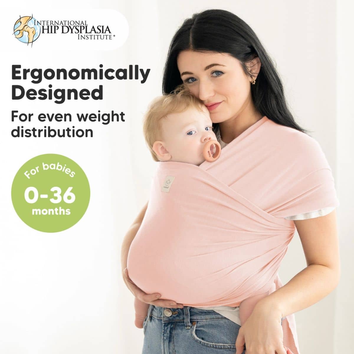 KeaBabies Original Baby Wrap Carrier - Dusty Pink - Image 3