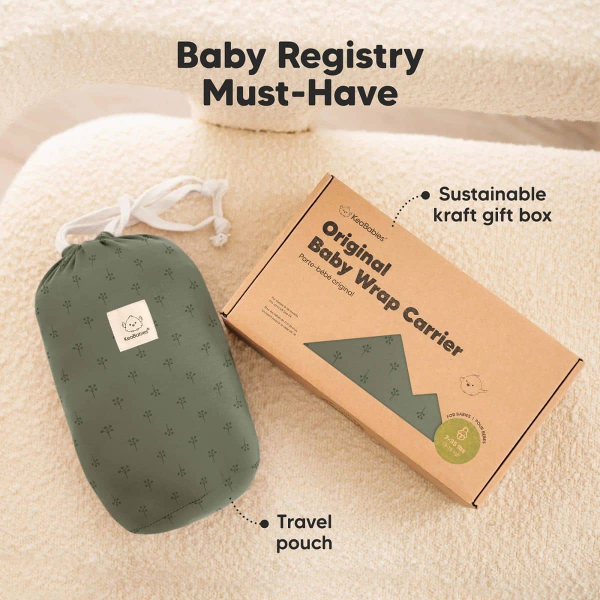 KeaBabies Original Baby Wrap Carrier - Forest Berries - Image 8