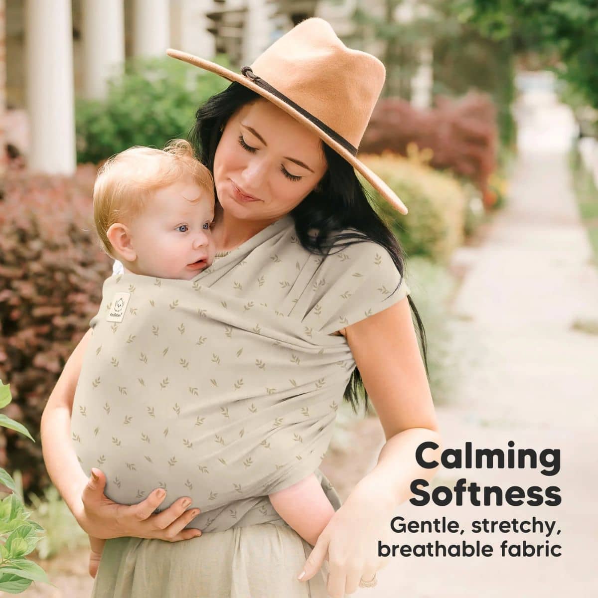 KeaBabies Original Baby Wrap Carrier - Leafy - Image 2