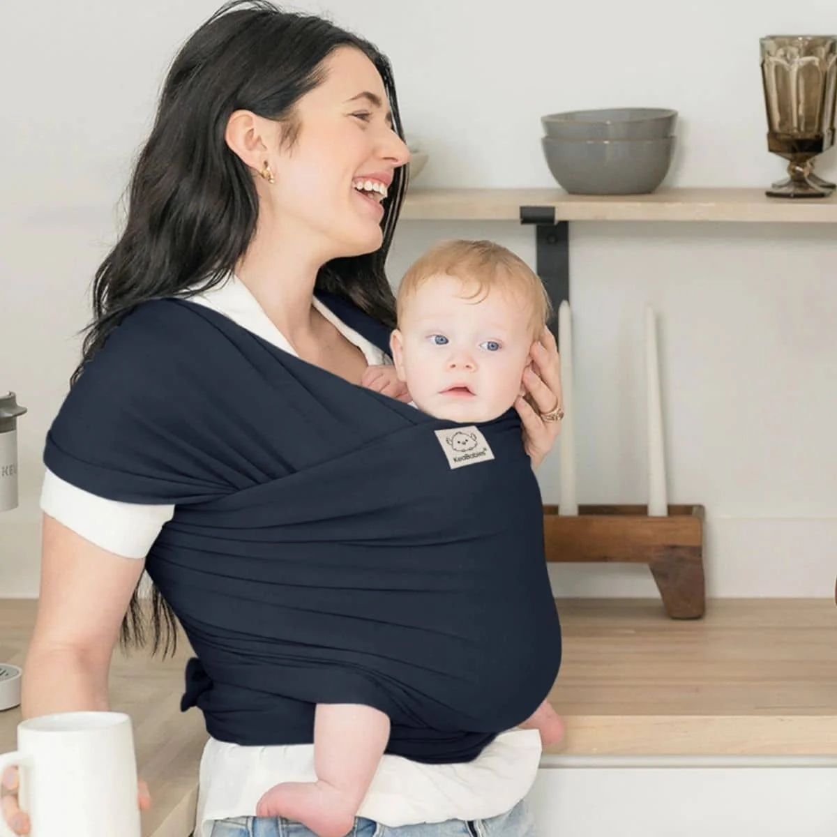 KeaBabies Original Baby Wrap Carrier - Midnight - Image 4