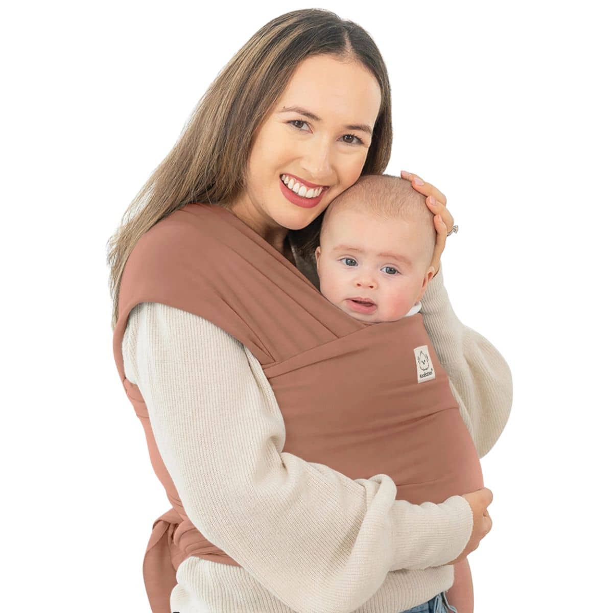 KeaBabies Original Baby Wrap Carrier - Terracotta - Image 2