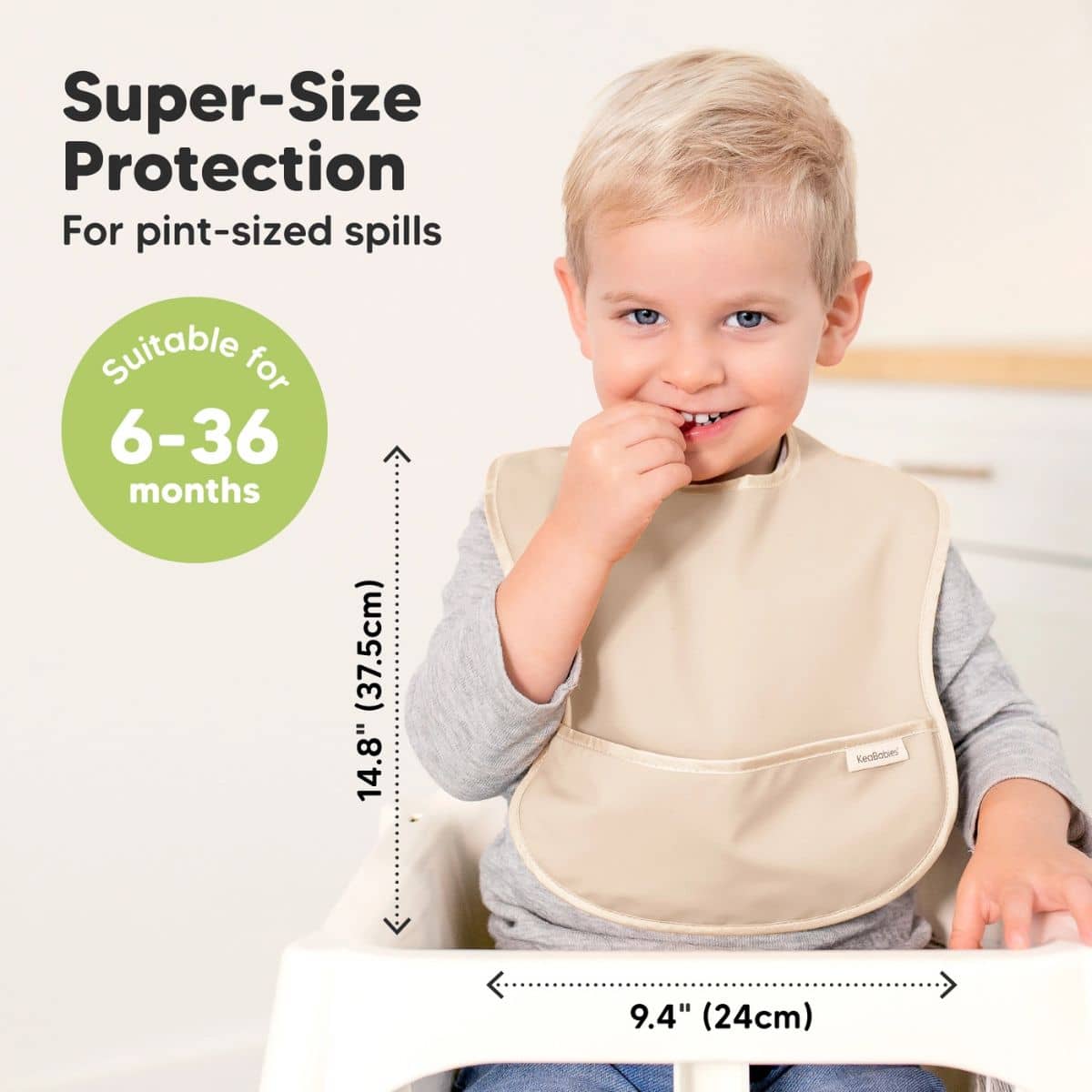 KeaBabies Presto Waterproof Baby Bibs Set - Slate - Image 5