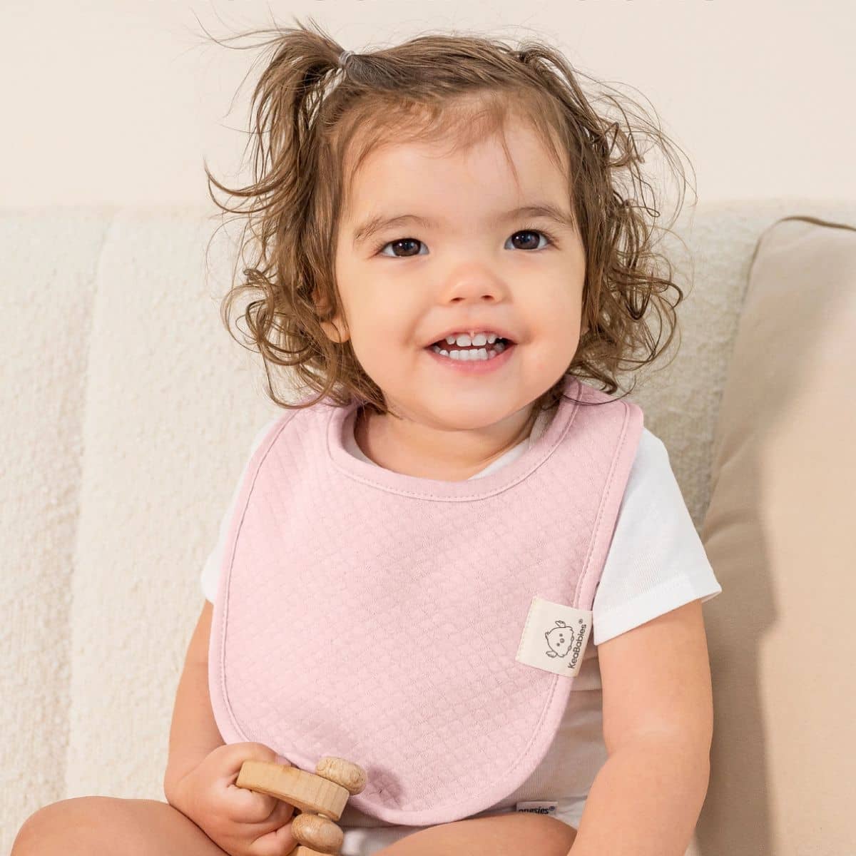 KeaBabies Quin Organic Baby Bibs Set - Muted Pastel - Image 2