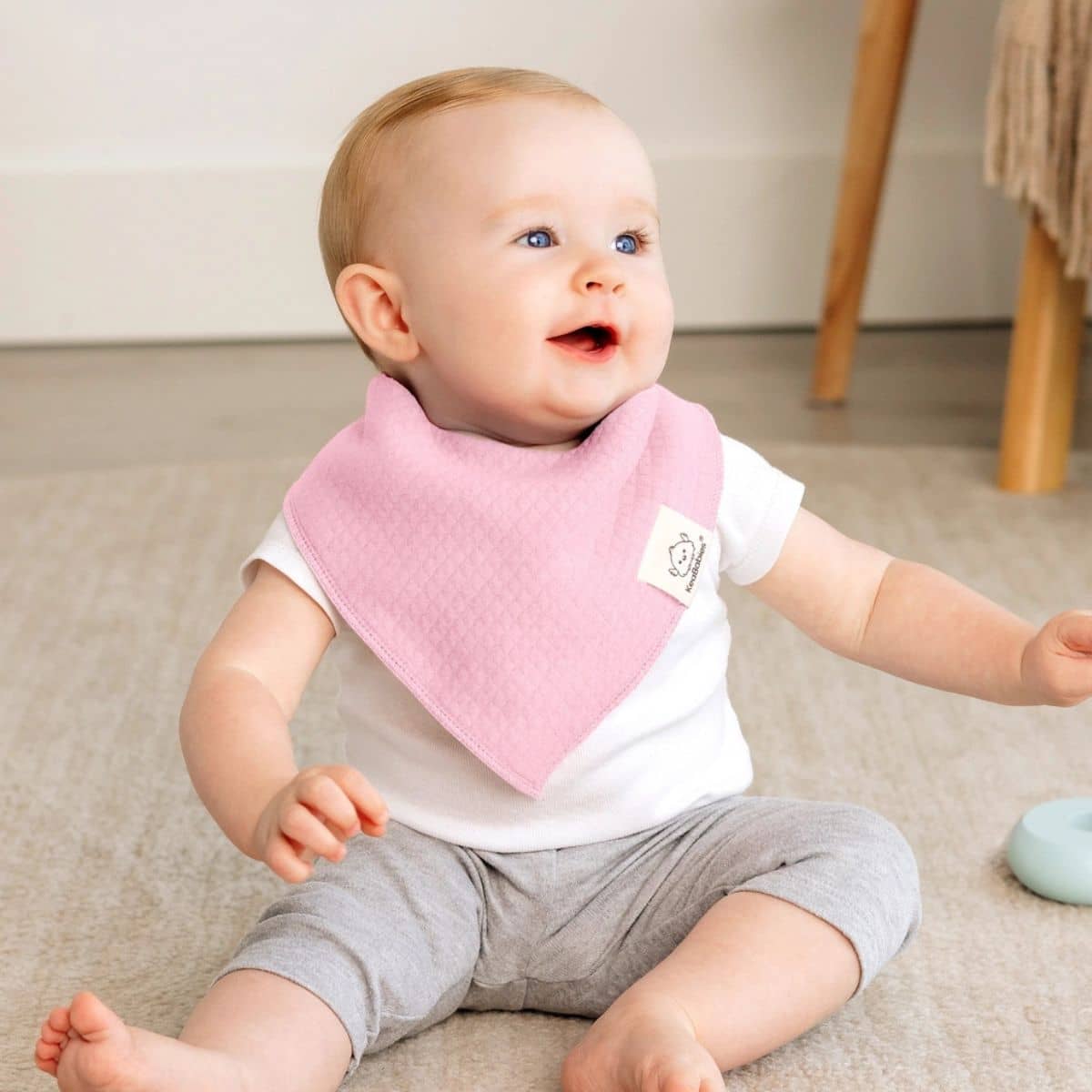 KeaBabies Quin Organic Bandana Bibs Set - Muted Pastel - Image 2