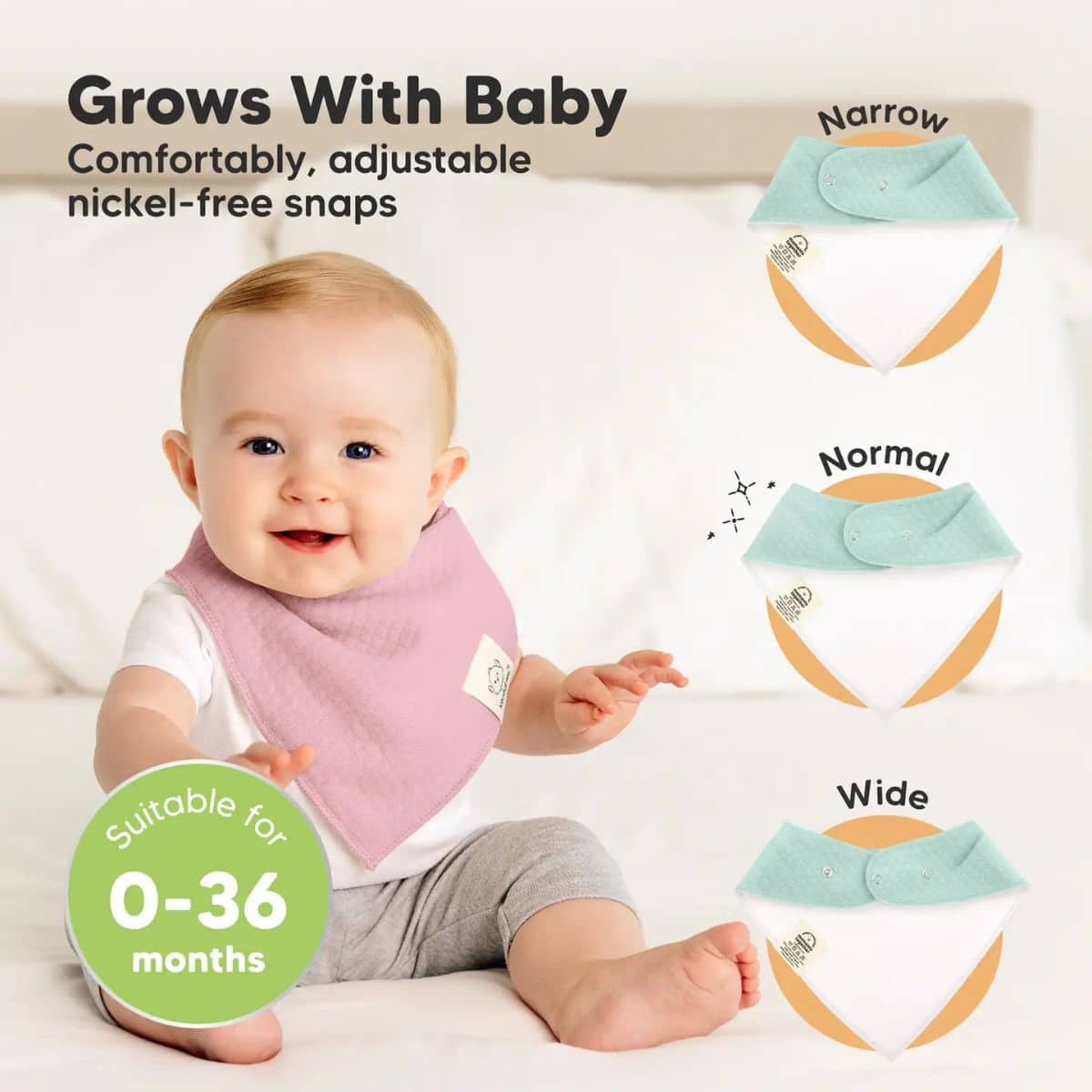 KeaBabies Quin Organic Bandana Bibs Set - Muted Pastel - Image 5