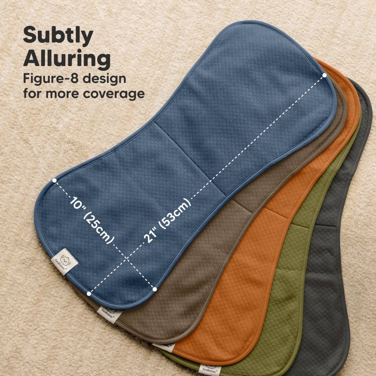 KeaBabies Quin Organic Burp Cloths - Basic - Image 3