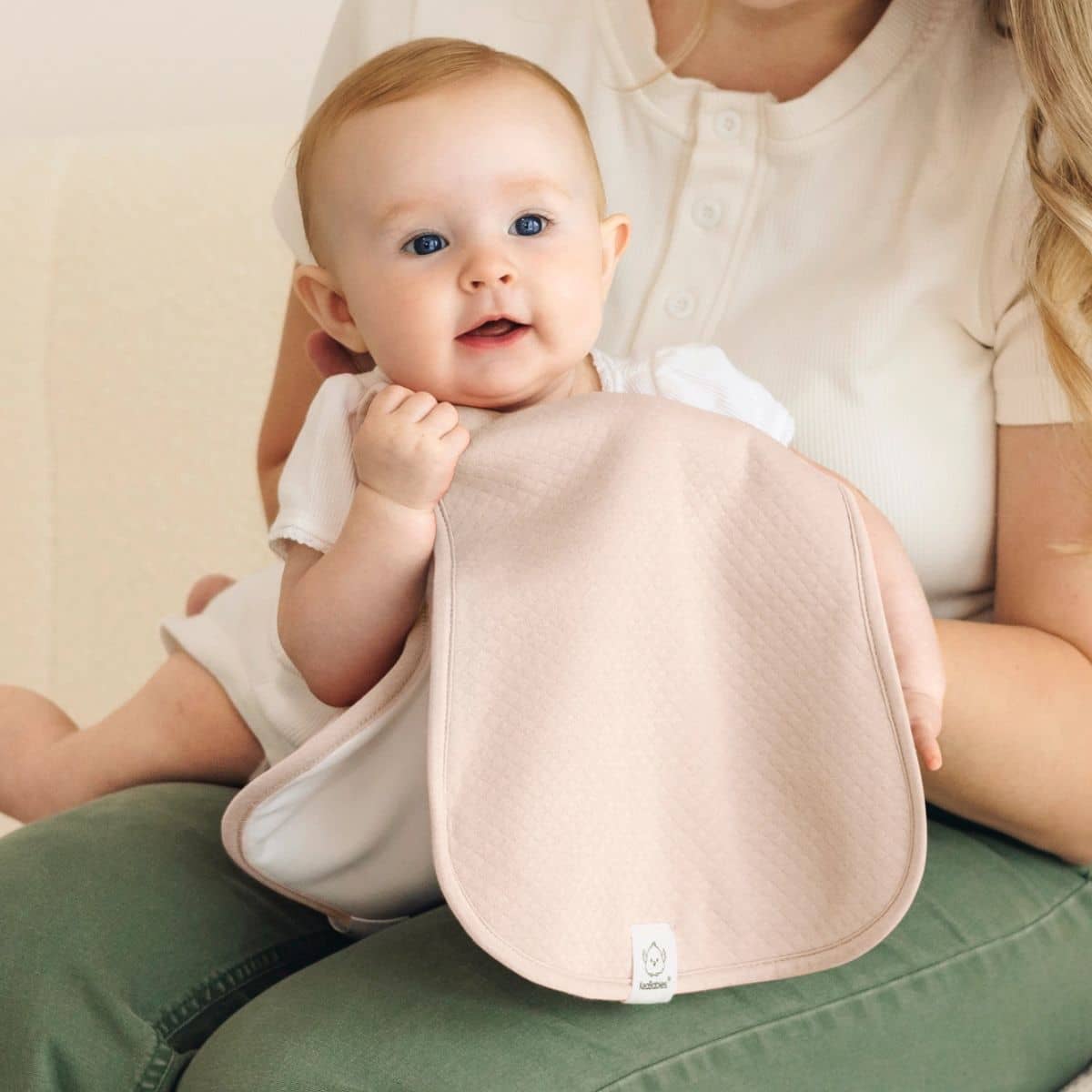 KeaBabies Quin Organic Burp Cloths - Flora Dew - Image 2