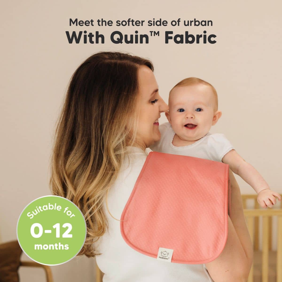 KeaBabies Quin Organic Burp Cloths - Muted Pastel - Image 3