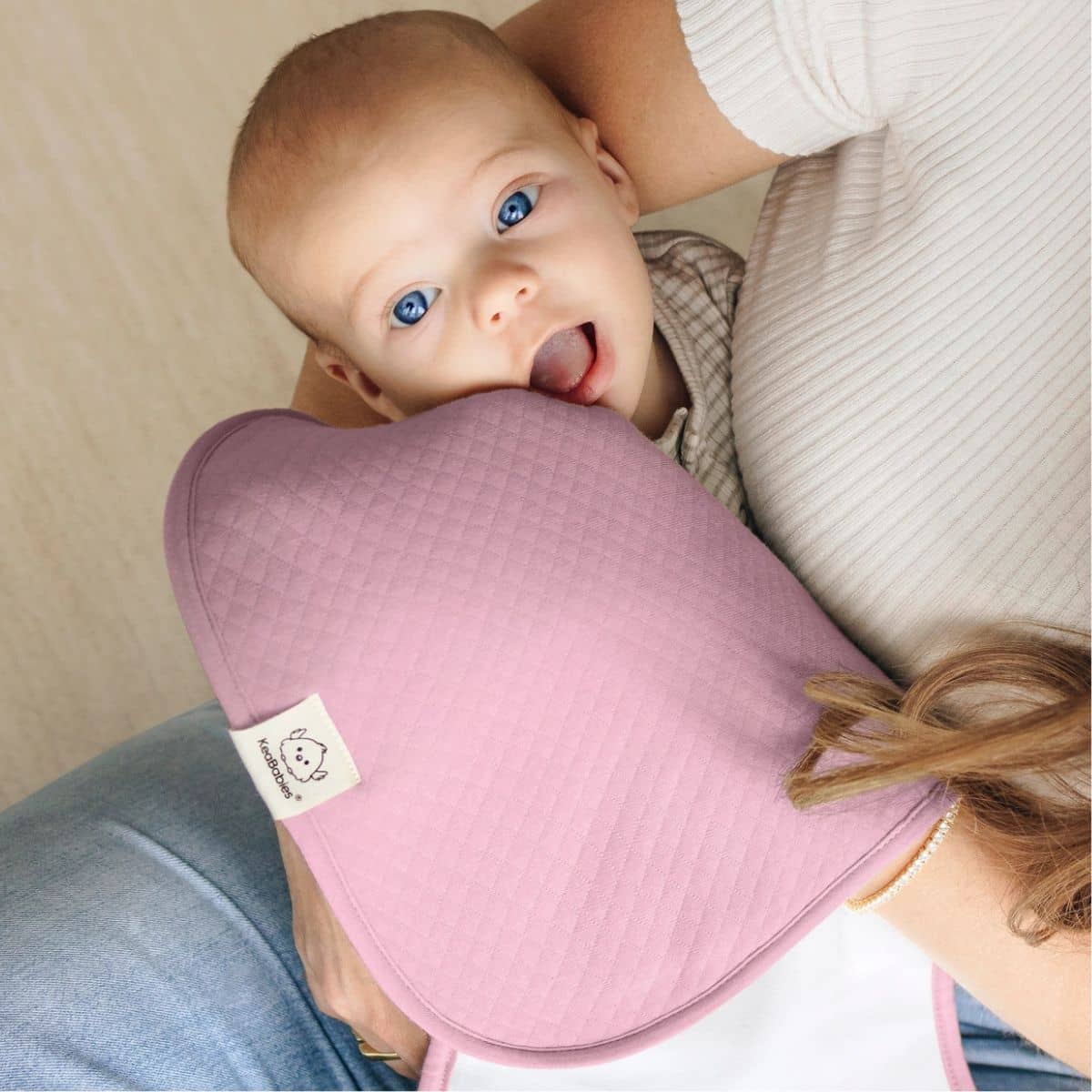 KeaBabies Quin Organic Burp Cloths - Muted Pastel - Image 6
