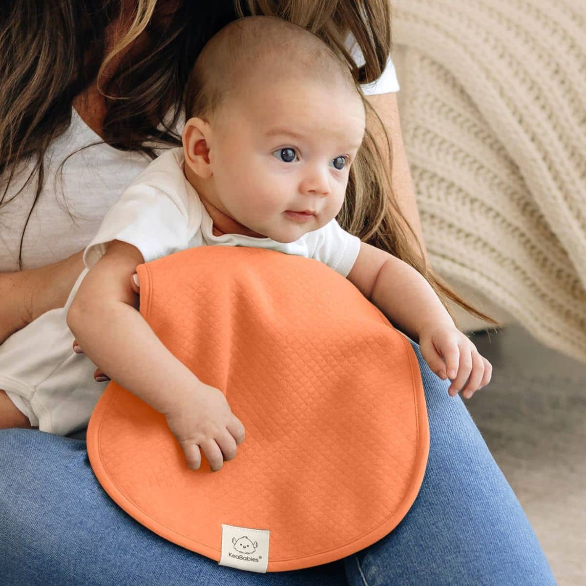 KeaBabies Quin Organic Burp Cloths - Phase - Image 2