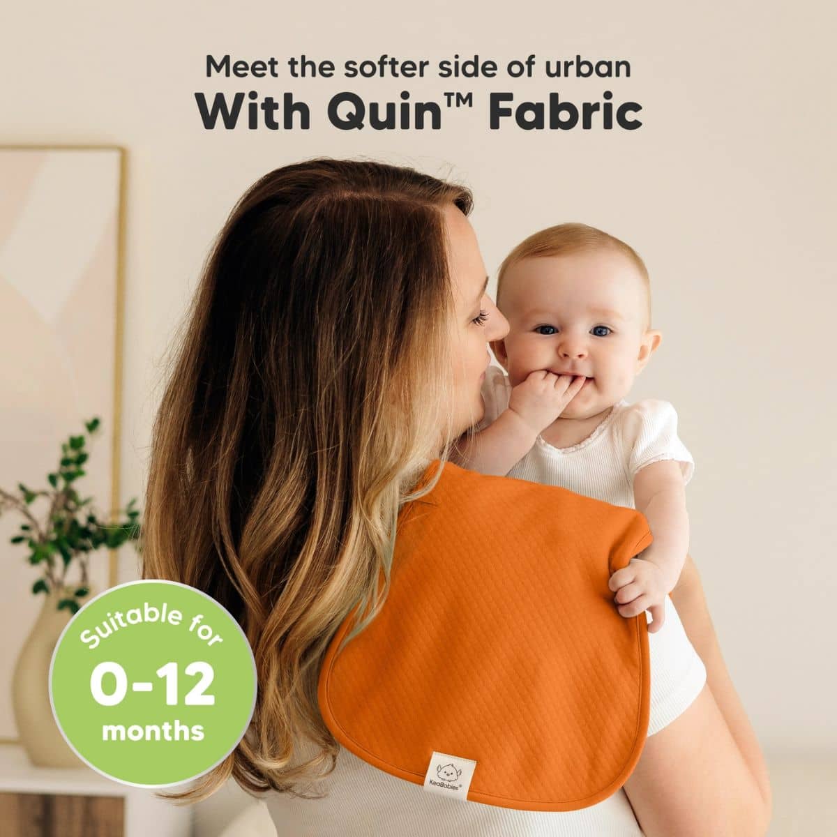 KeaBabies Quin Organic Burp Cloths - Sahara - Image 3