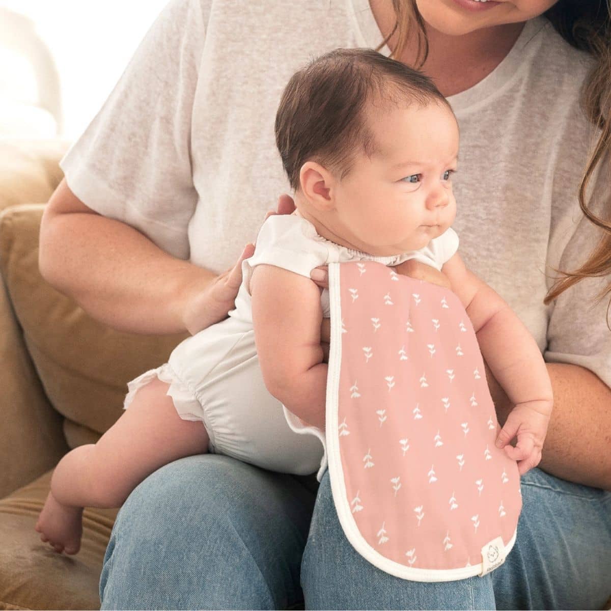 KeaBabies Softe Muslin Burp Cloths - Blooms - Image 2
