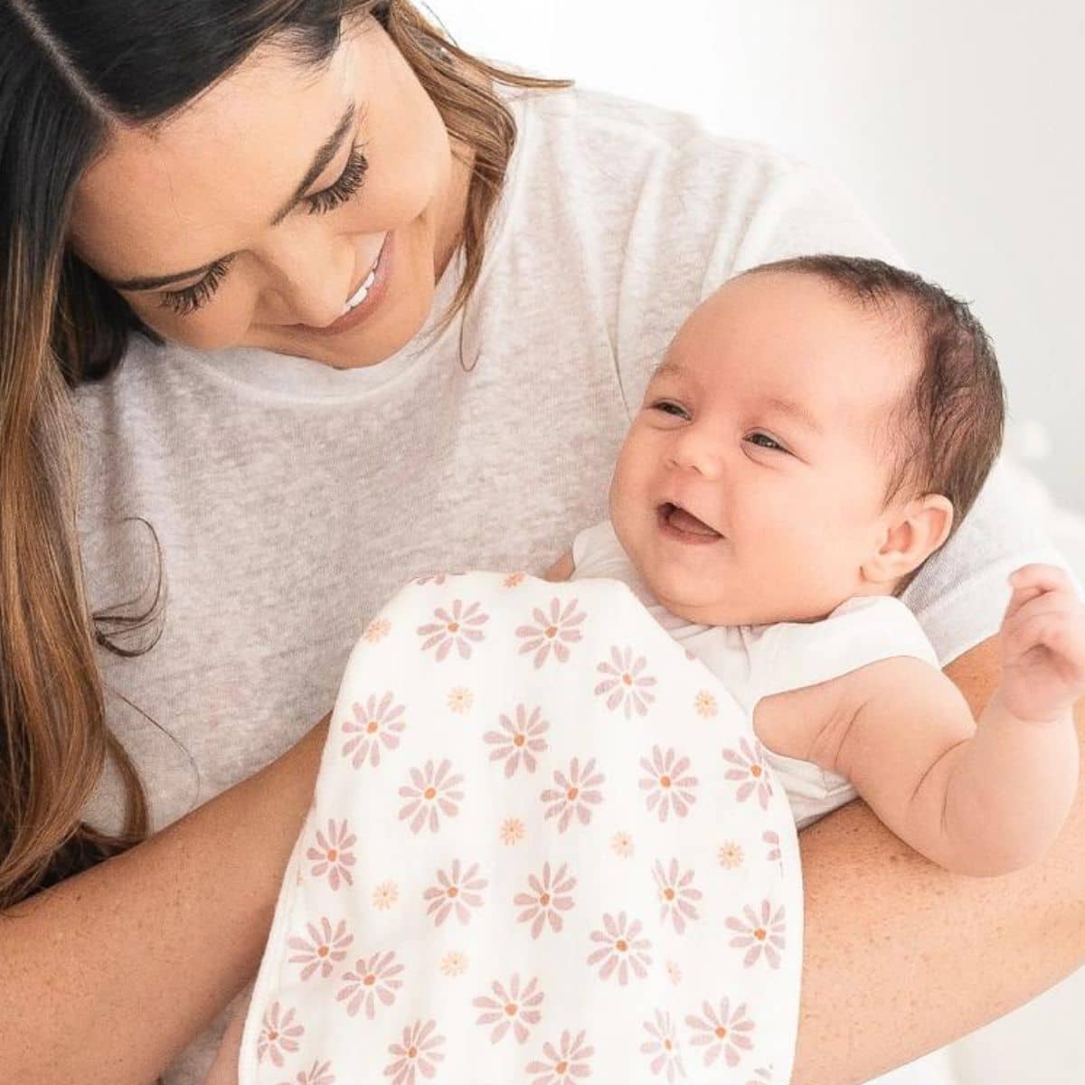 KeaBabies Softe Muslin Burp Cloths - Petals - Image 8