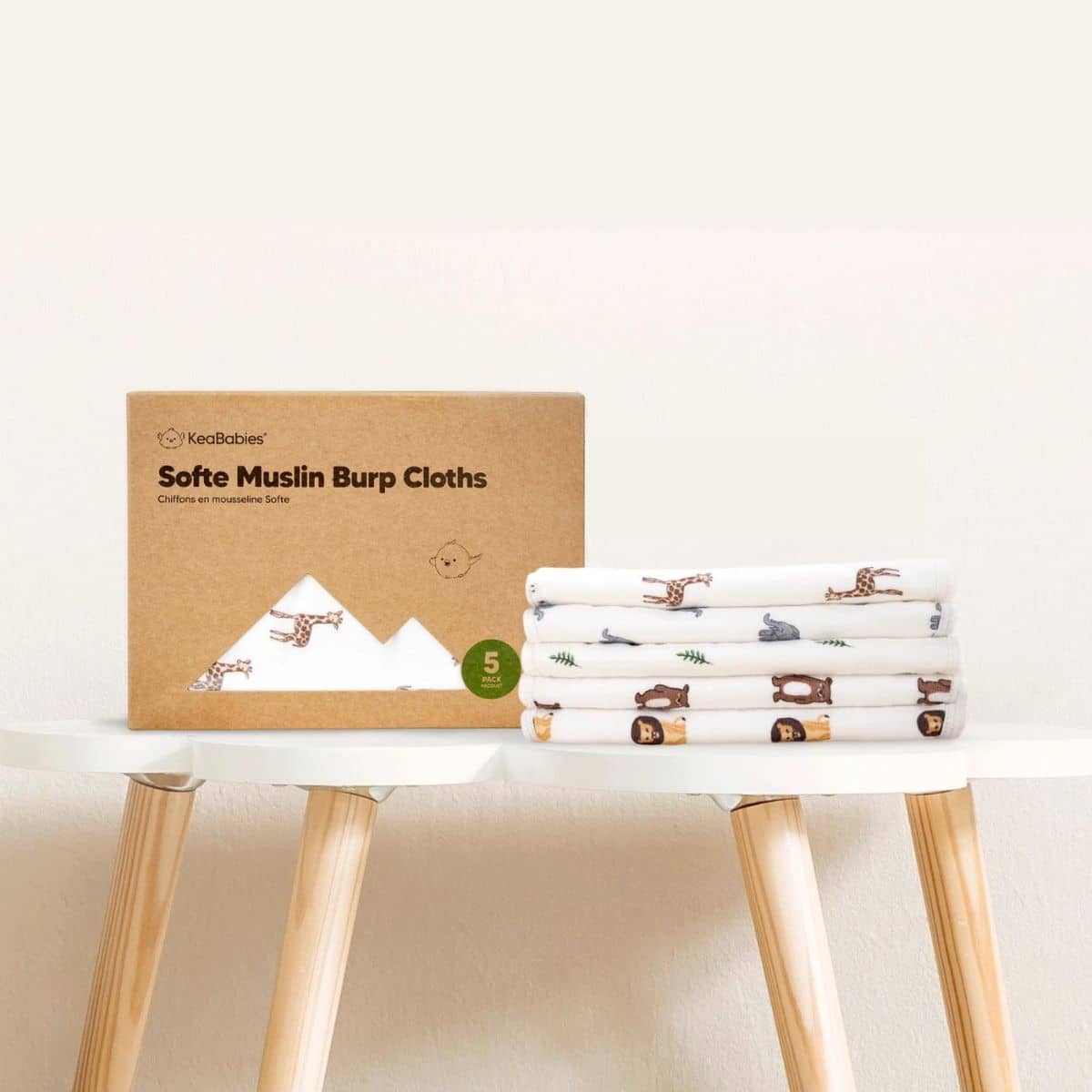 KeaBabies Softe Muslin Burp Cloths - Pets & Paws - Image 9