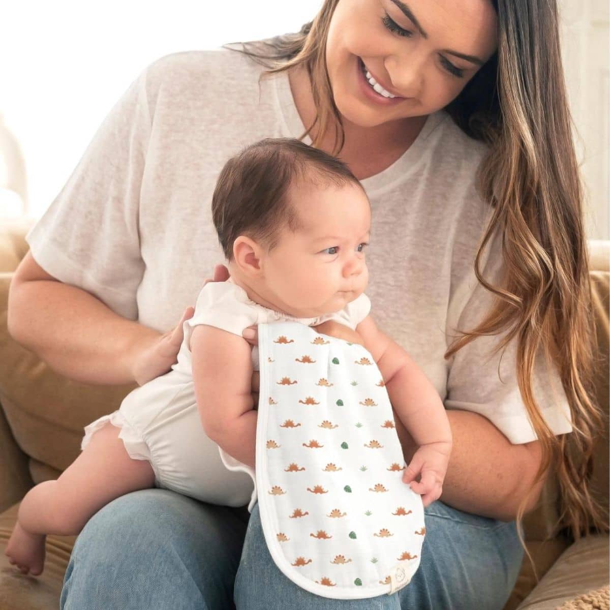 KeaBabies Softe Muslin Burp Cloths - Roarsome - Image 6