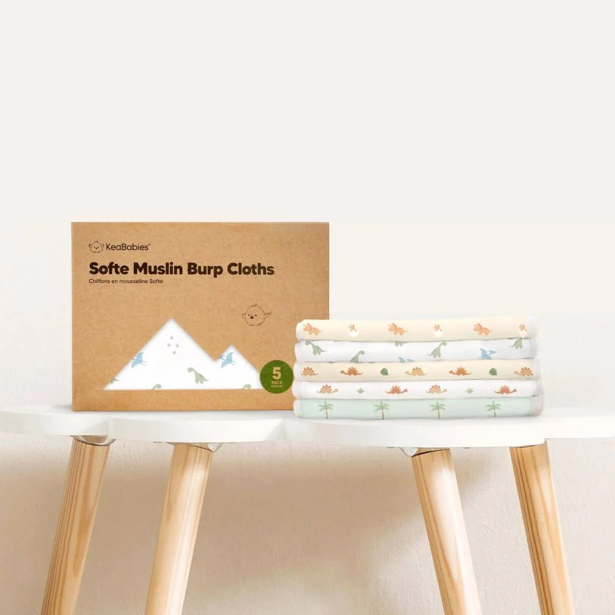 KeaBabies Softe Muslin Burp Cloths - Roarsome - Image 9