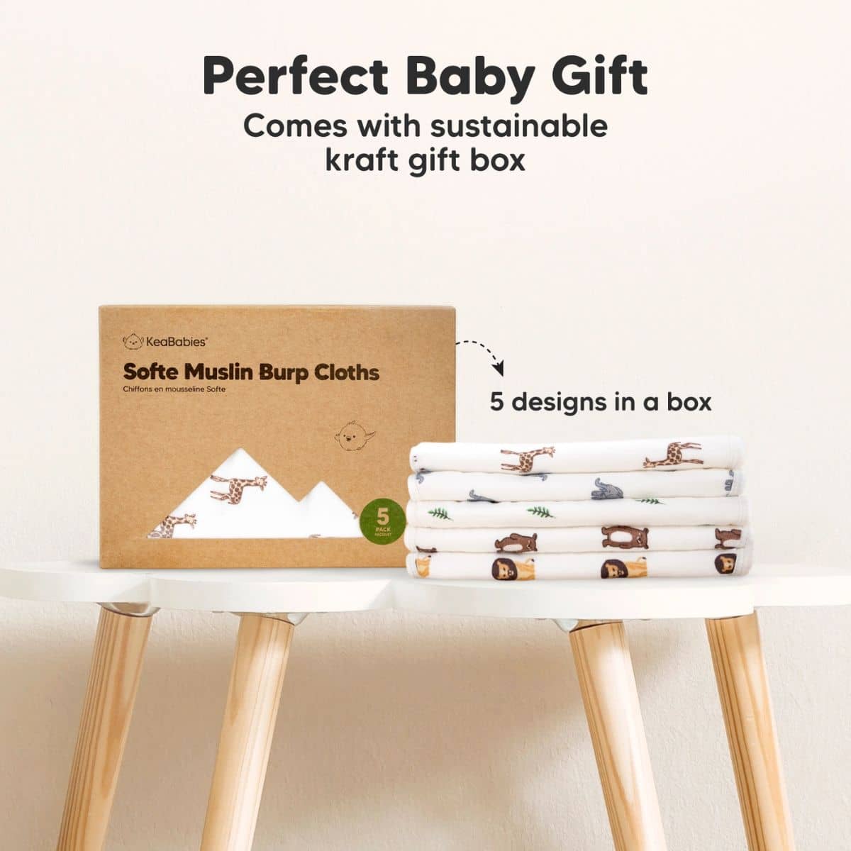 KeaBabies Softe Muslin Burp Cloths - The Wild - Image 9