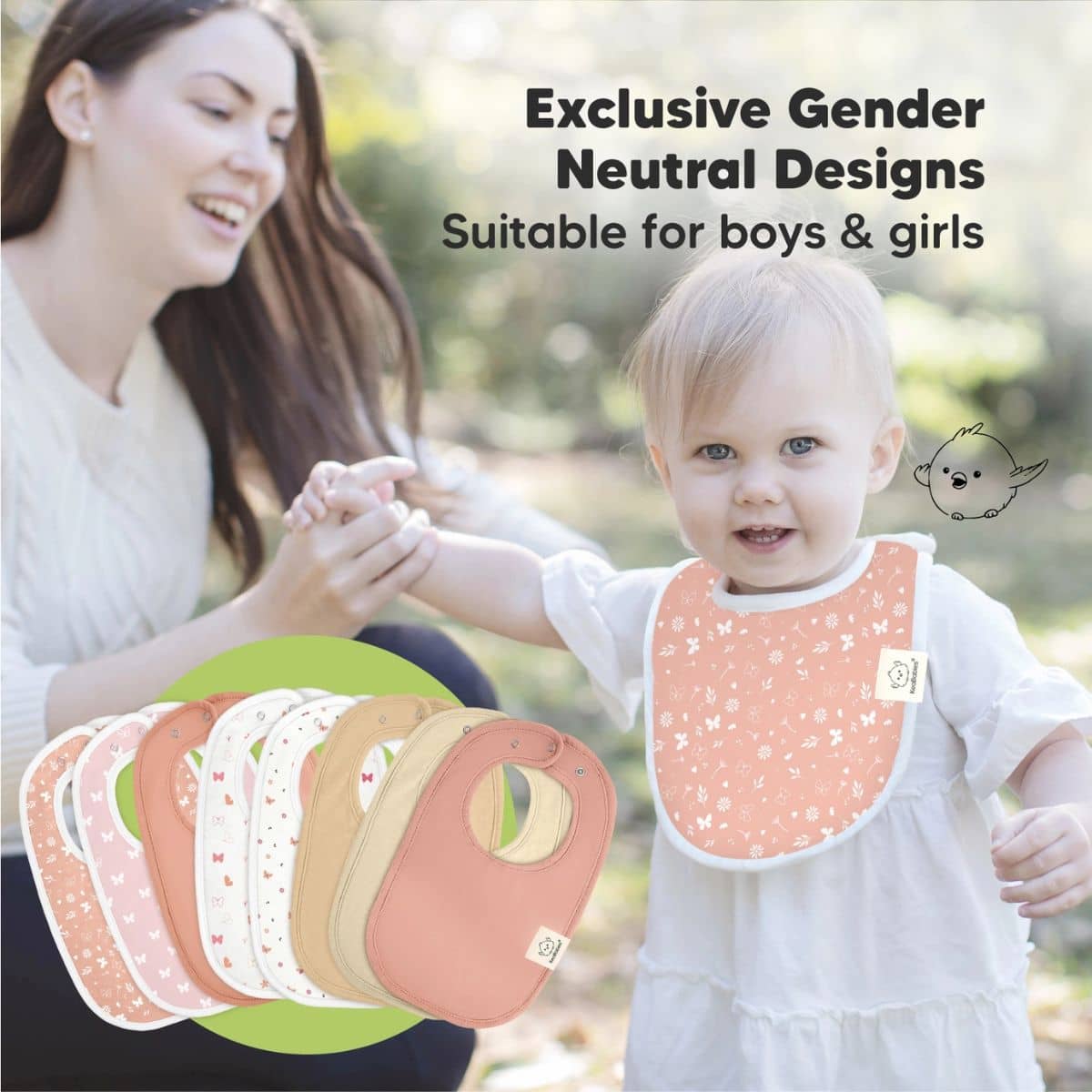 KeaBabies Urban Organic Baby Bibs Set - Butterflies - Image 6