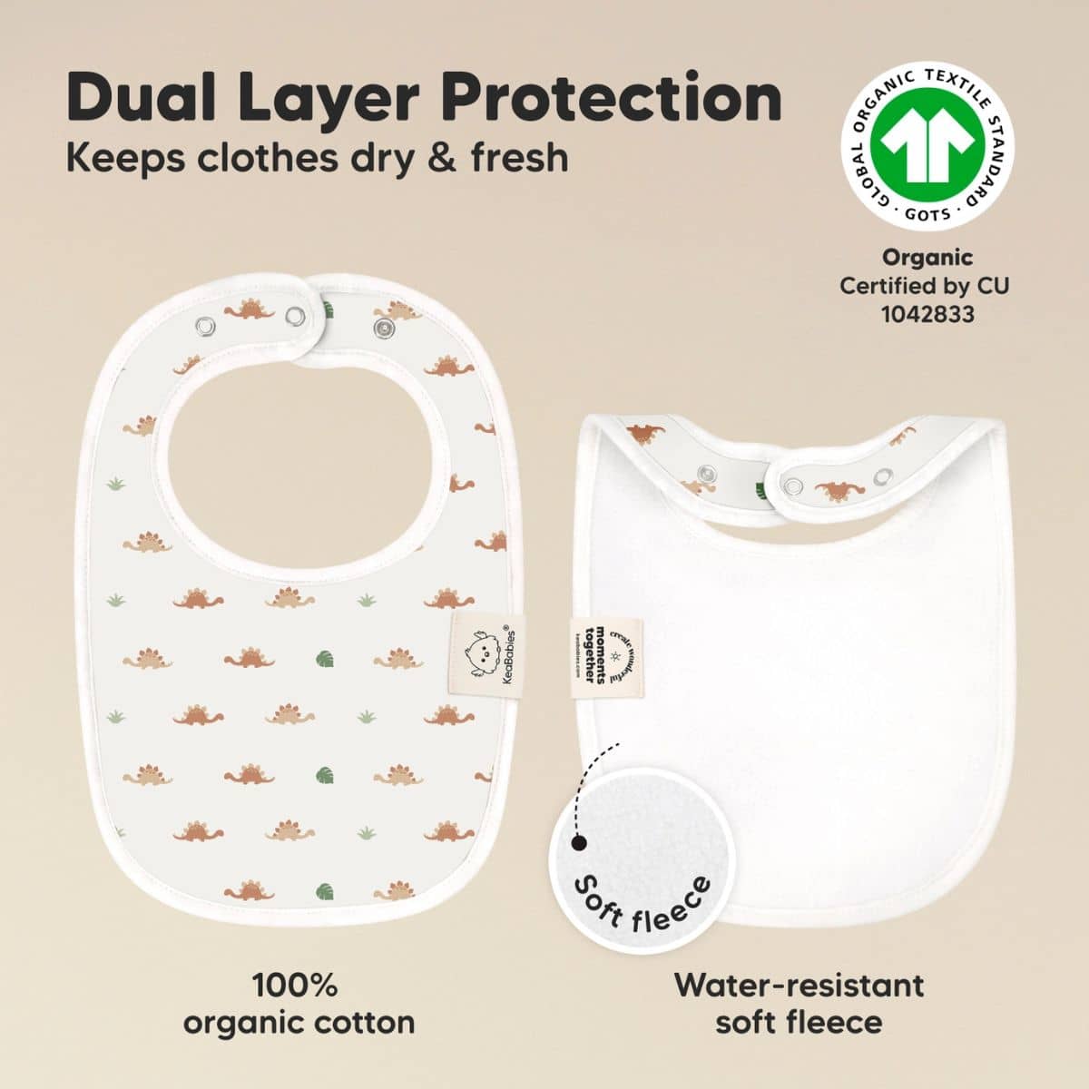KeaBabies Urban Organic Baby Bibs Set - Roarsome - Image 5