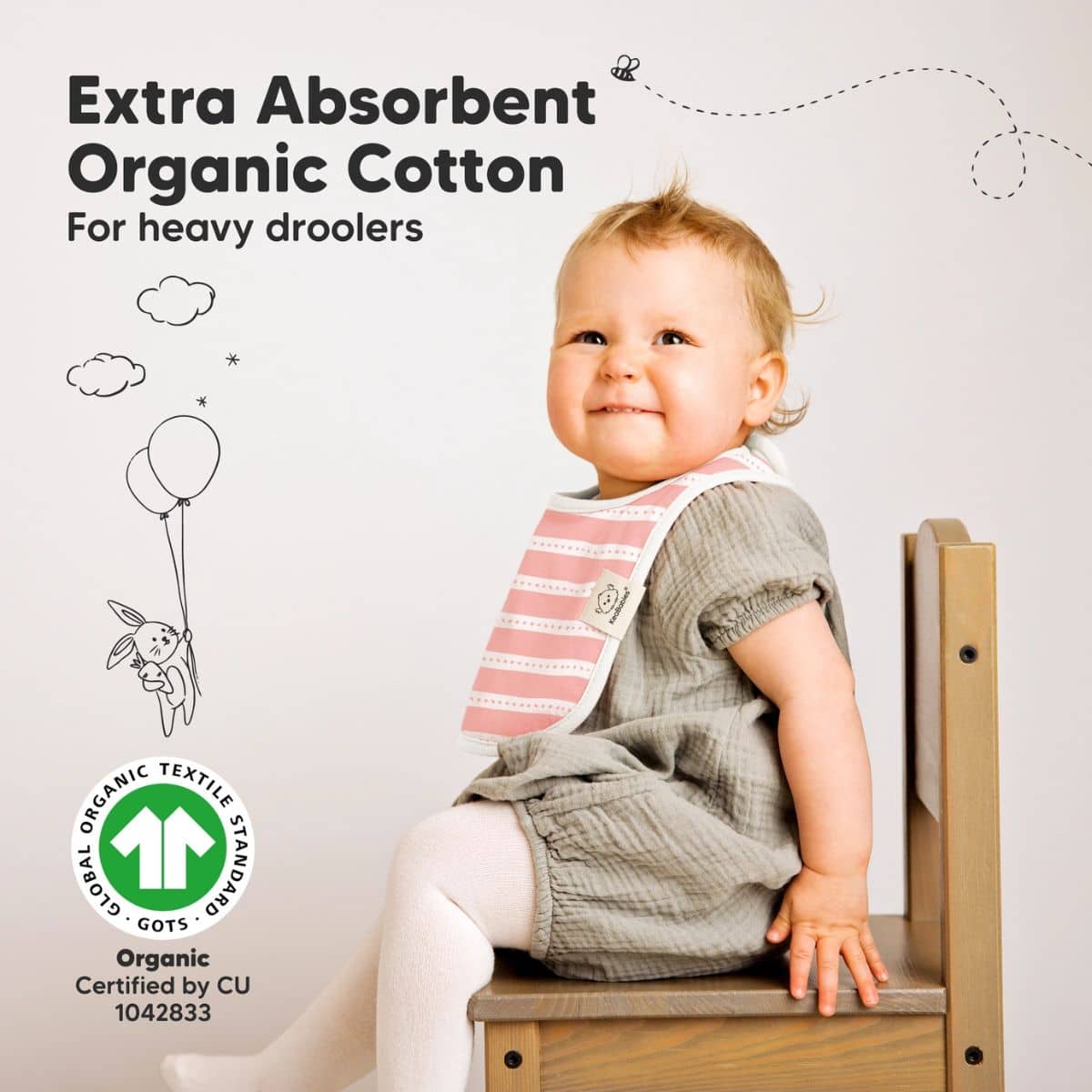 KeaBabies Urban Organic Baby Bibs Set - Sweet Charm - Image 7
