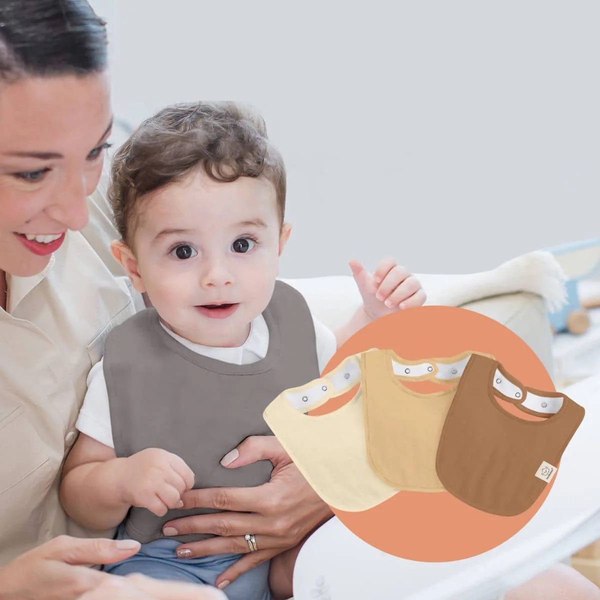 KeaBabies Urban Organic Baby Bibs Set - Terracotta - Image 2
