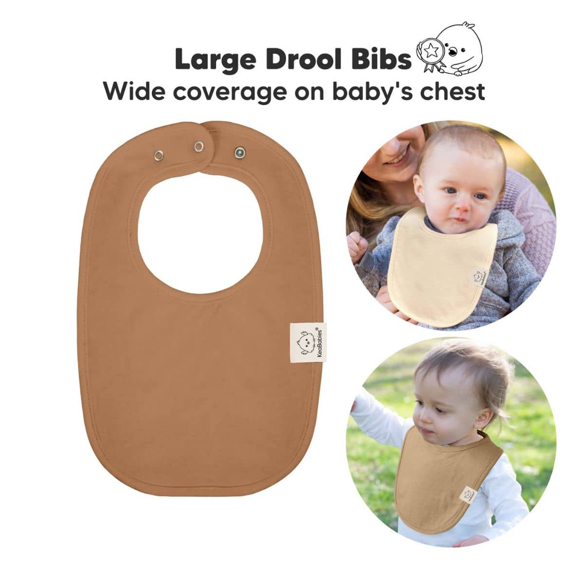 KeaBabies Urban Organic Baby Bibs Set - Terracotta - Image 3
