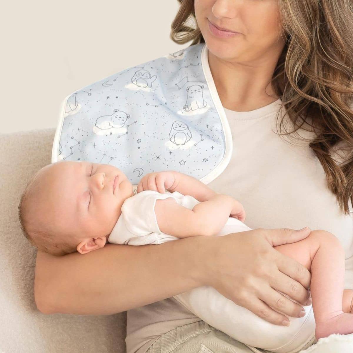 KeaBabies Urban Organic Burp Cloths - Constellation - Image 2