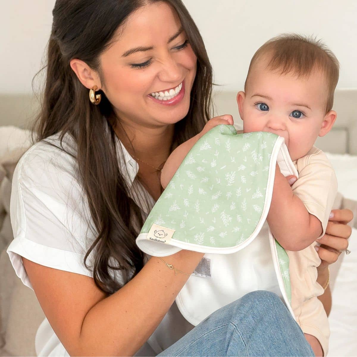 KeaBabies Urban Organic Burp Cloths - Lunaris - Image 2