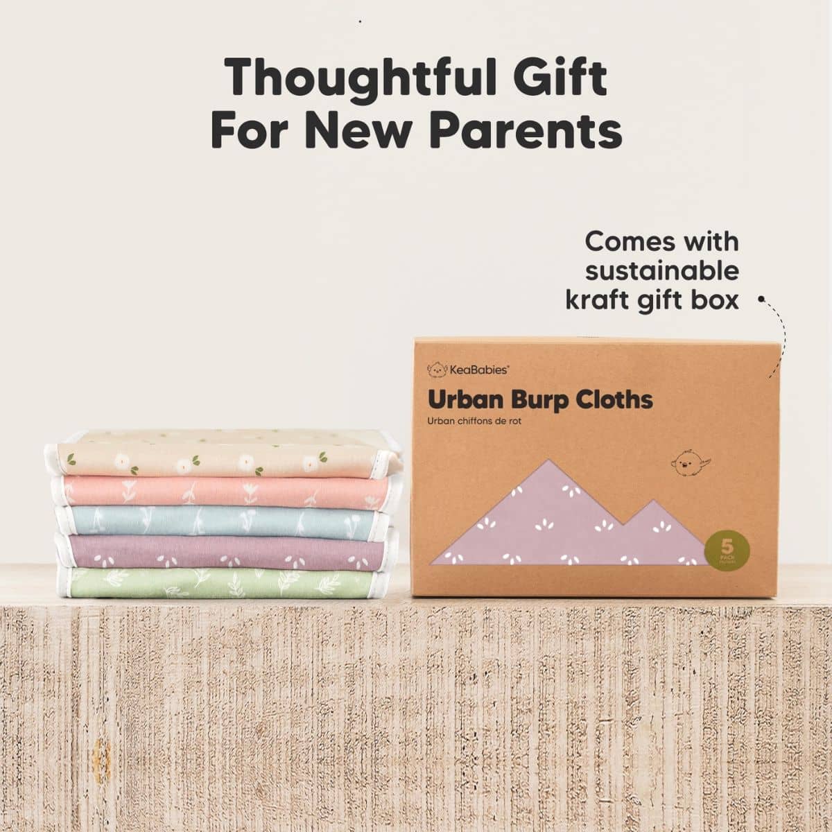 KeaBabies Urban Organic Burp Cloths - Lunaris - Image 9