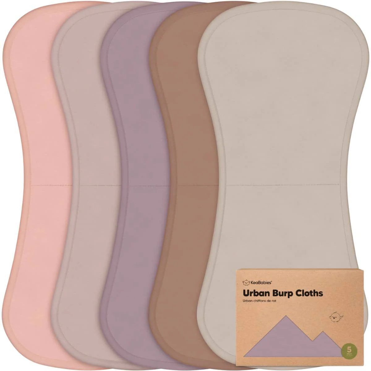 KeaBabies Urban Organic Burp Cloths - Mauve