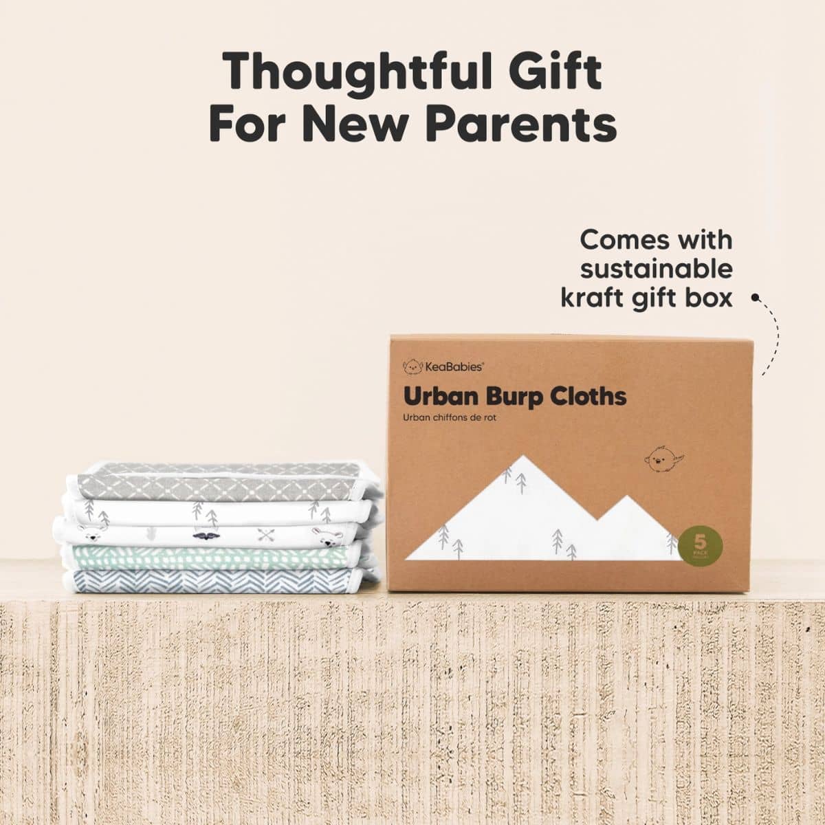 KeaBabies Urban Organic Burp Cloths - Nordic - Image 9