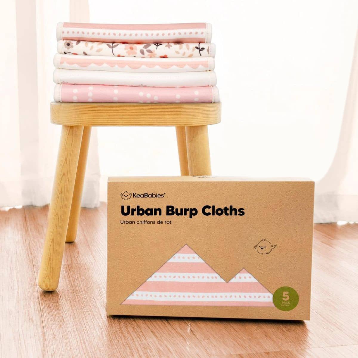 KeaBabies Urban Organic Burp Cloths - Sweet Charm - Image 9