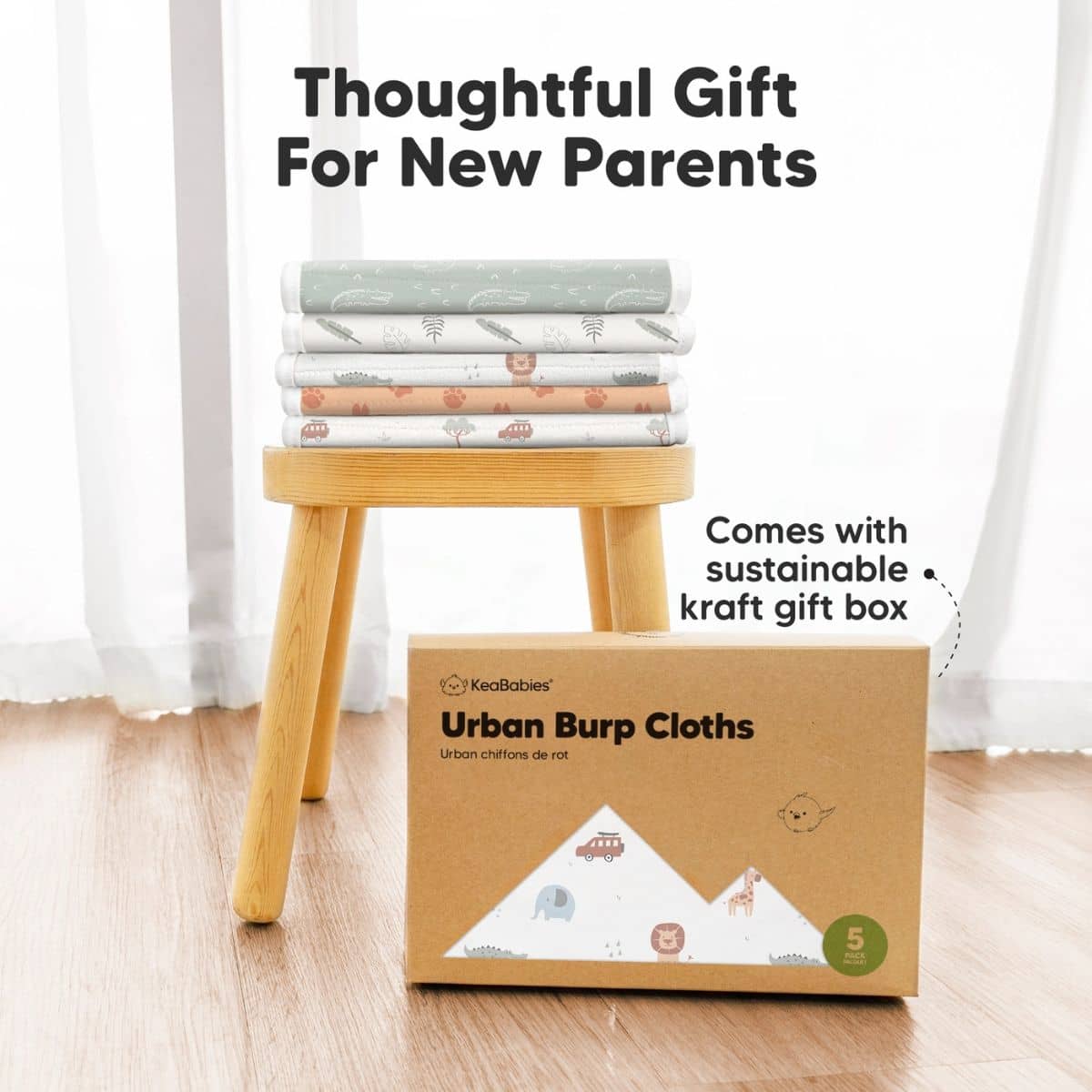 KeaBabies Urban Organic Burp Cloths - Wilderness - Image 9