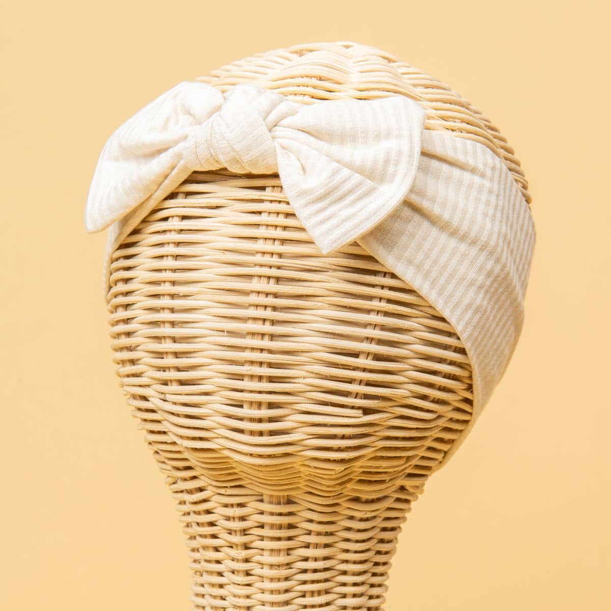 Kiin Baby Bamboo Stretch Bow Headband - Ivory - Image 2