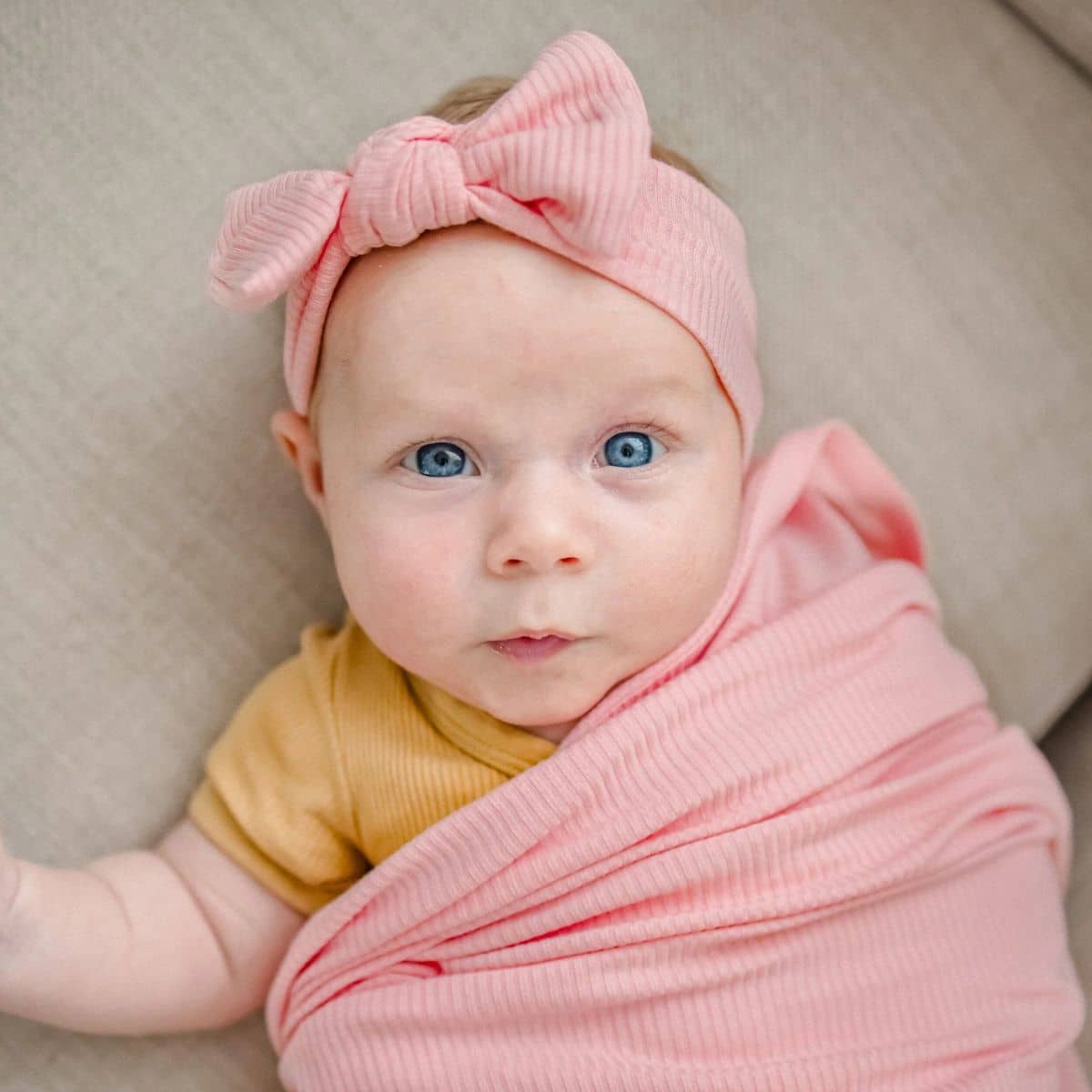 Kiin Baby Bamboo Stretch Bow Headband - Peony - Image 2
