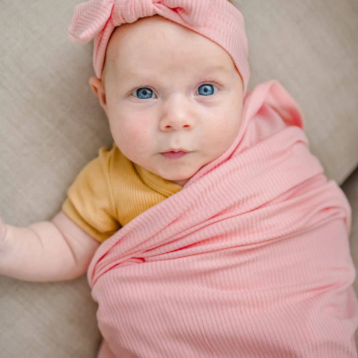 Kiin Baby Bamboo Stretch Swaddle - Peony - Image 3