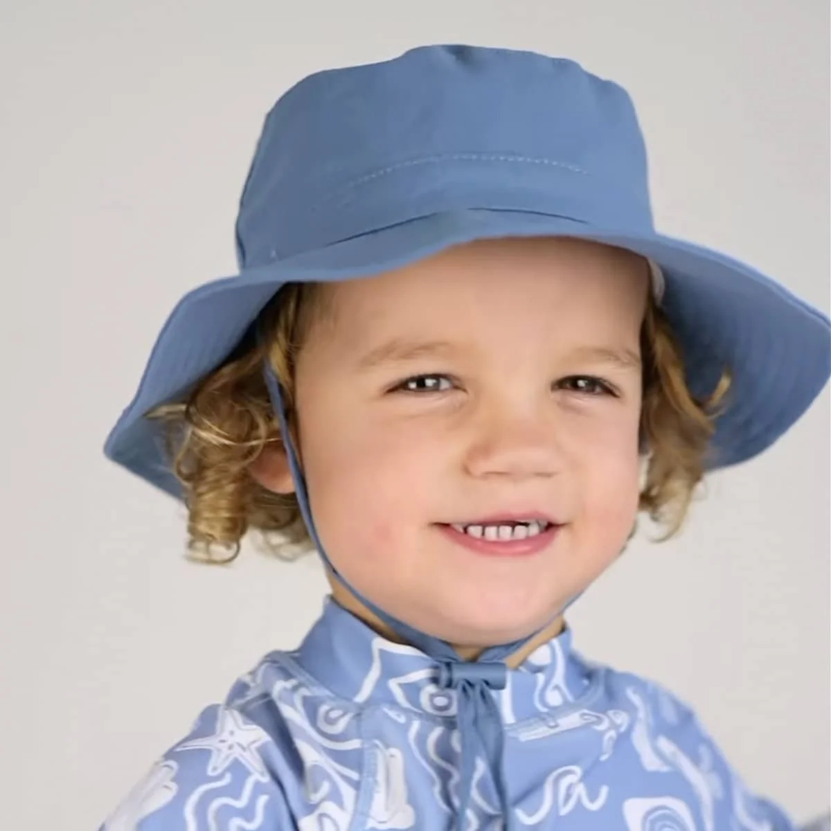 Kiin Baby Cotton Sun Hat - Blue Shadow - Image 2