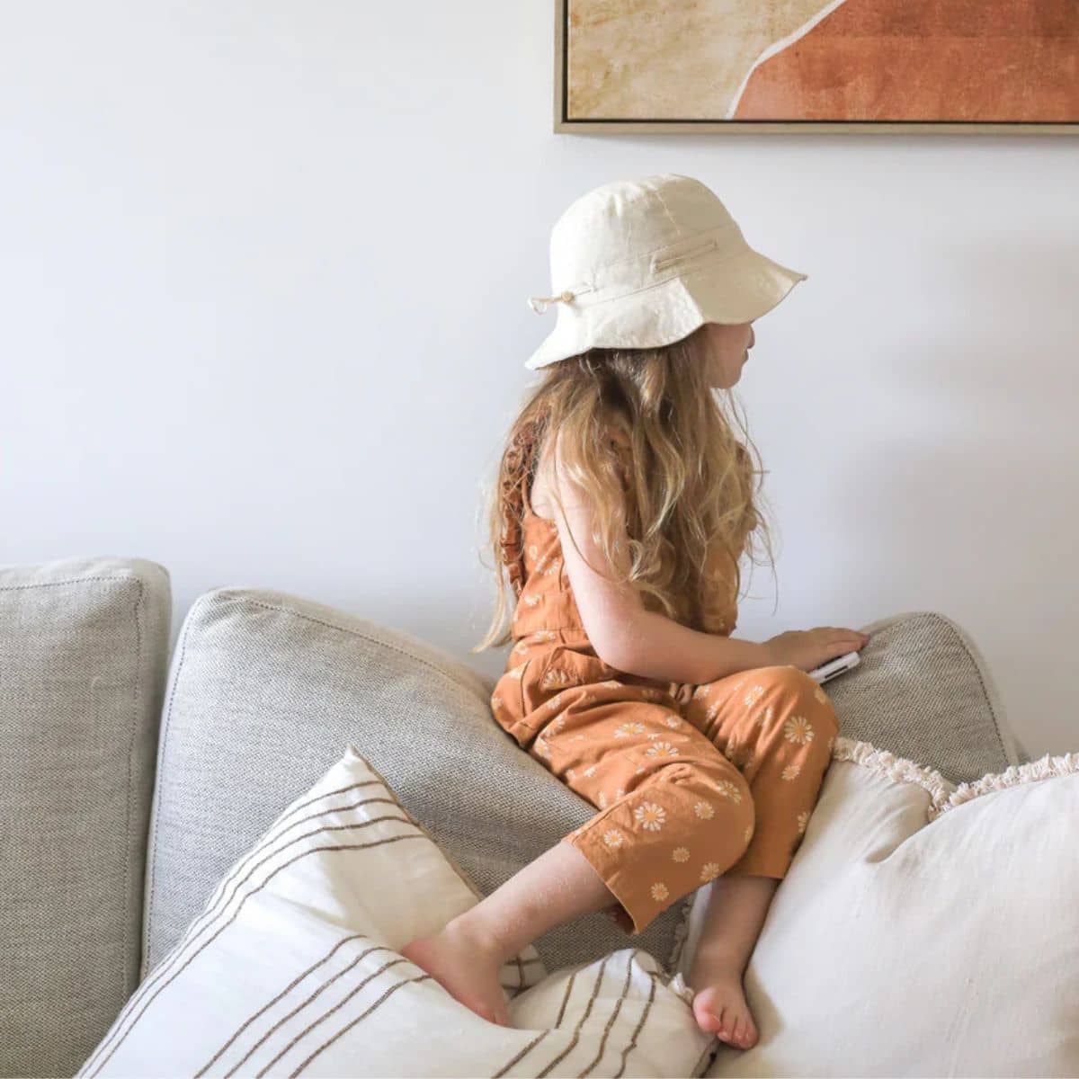 Kiin Baby Cotton Sun Hat - Oatmeal - Image 4